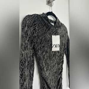 NWT ZARA knit dress with metallic thread